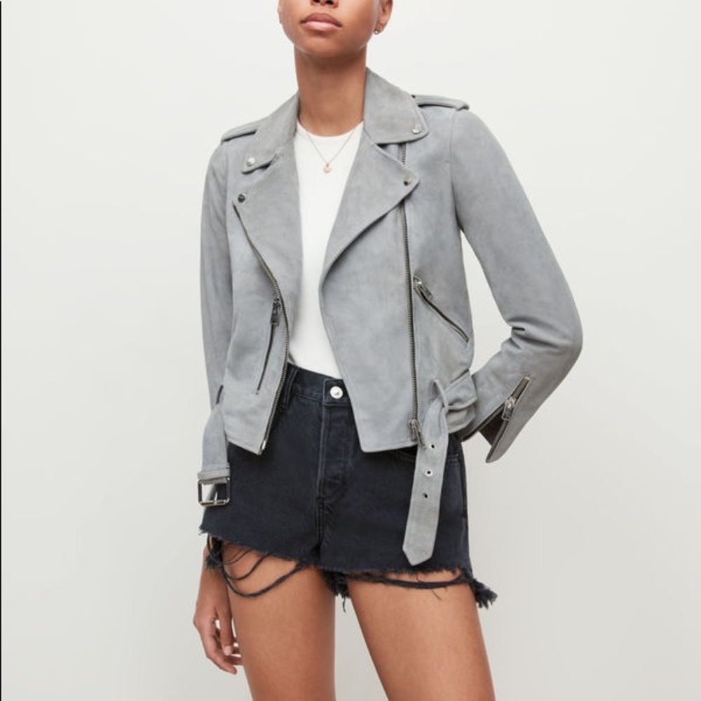 All Saints Suede Jacket. Gray.
